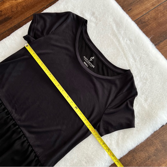 Juicy Couture Shift Peplum Top Black Short Sleeve Size Small - Picture 13 of 13